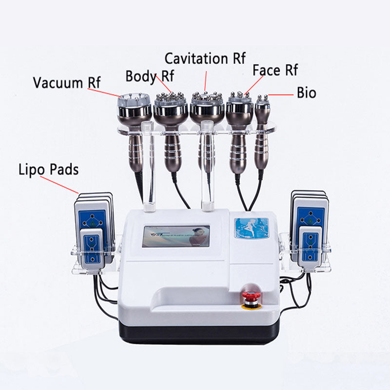 Parts diagram of 6 in 1 Cavitation Machine with Lipo Laser 